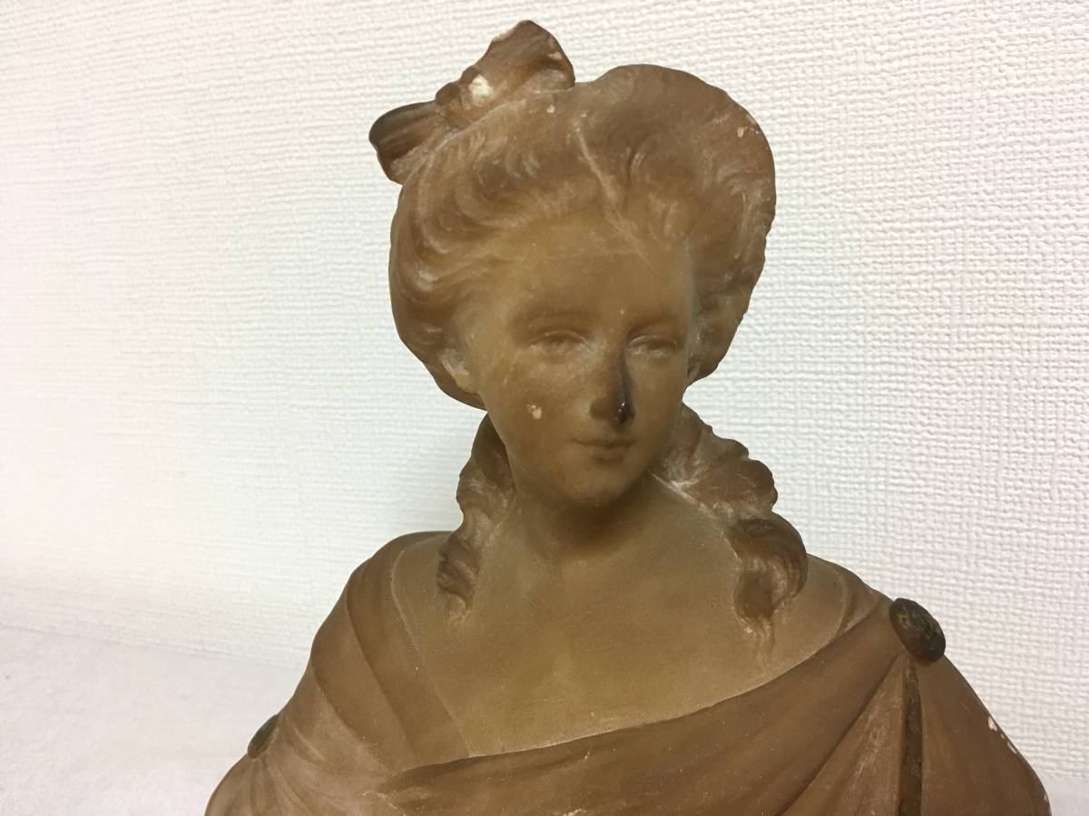 R.Bigazzi 婦人像 女性 胸像 大理石 R.ビガッツィ 石彫 高さ20.7cm