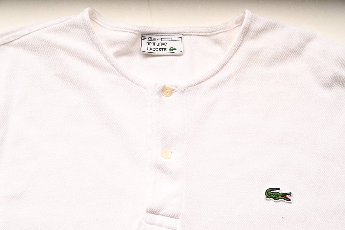 未使用品 nonnative × LACOSTEノーカラーポロシャツ オリーブ3 未使用品 nonnative × LACOSTEノーカラーポロシャツ オリーブ3