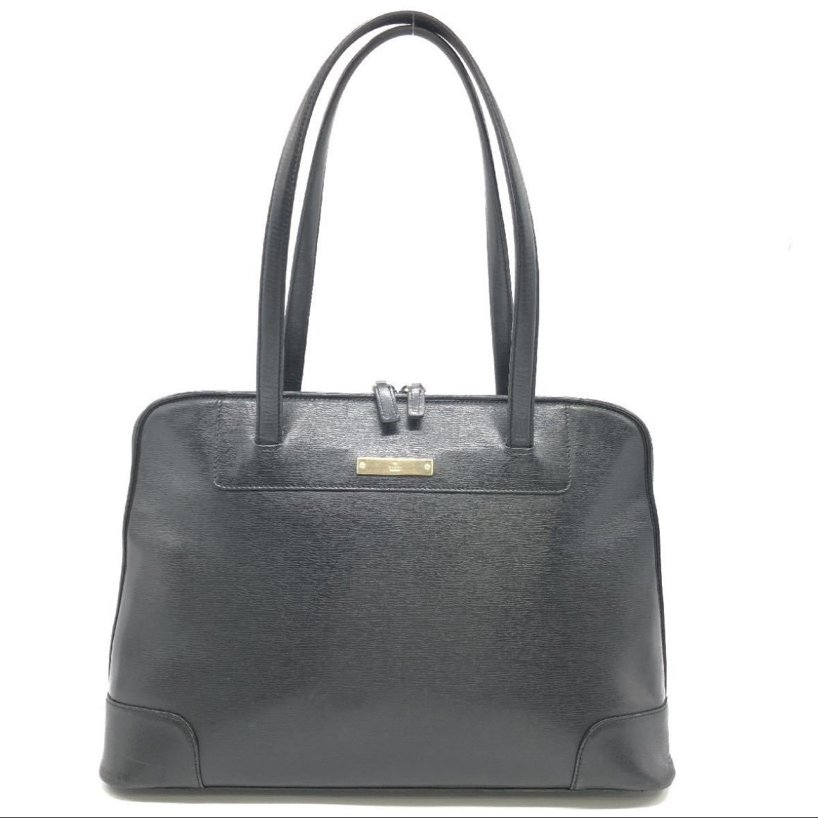 GUCCI グッチ トートバッグ ハンドバッグ レザー ブラック メタルロゴ　