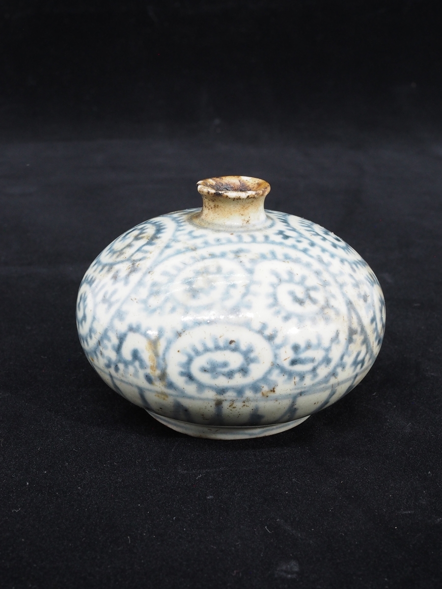 古伊万里】 8383 蛸唐草文油壺 骨董 小壷