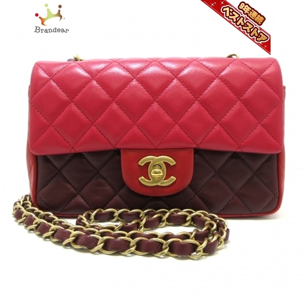 全国無料，限定SALE シャネル CHANEL ショルダーバッグ A69900 ミニマトラッセ ラムスキン レッド&times;ボルドー チェーンショルダー/ゴールド金具/バイカラー(ショルダーバッグ)｜売買されたオークション情報、yaho かばん、バッグ