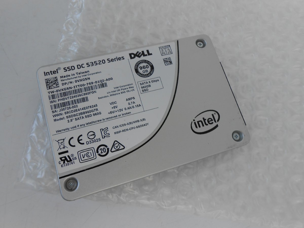 06-2904】intel SSDSC2BB960G7R SSD インテル データセンター向け高
