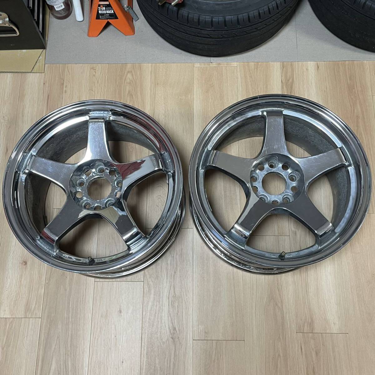 廃盤！絶版！URAS NS-01 メッキ 17インチ 9J +30 5穴 114.3 JDM 