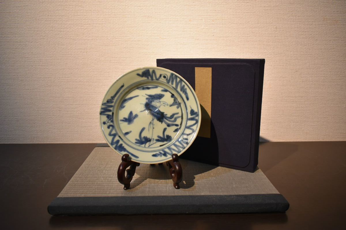 GE】Z1362【コレクター所蔵品】時代 染付皿 /朝鮮美術 中国古玩 古美術