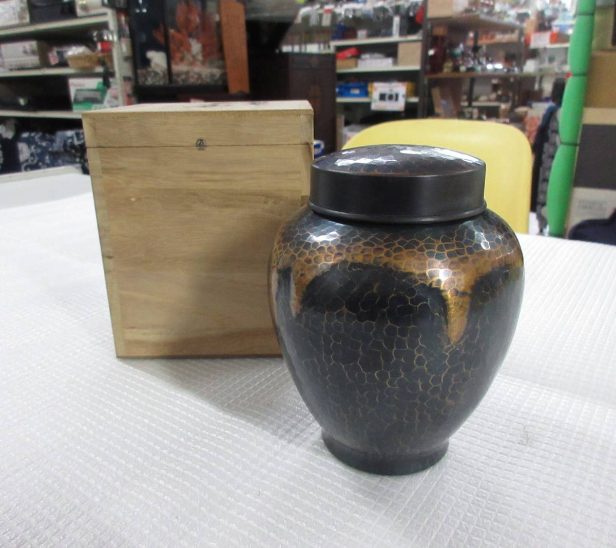 富貴堂 鎚起銅器 茶筒 茶入れ Yahoo!オークション 煎茶道具 茶壺 茶匙