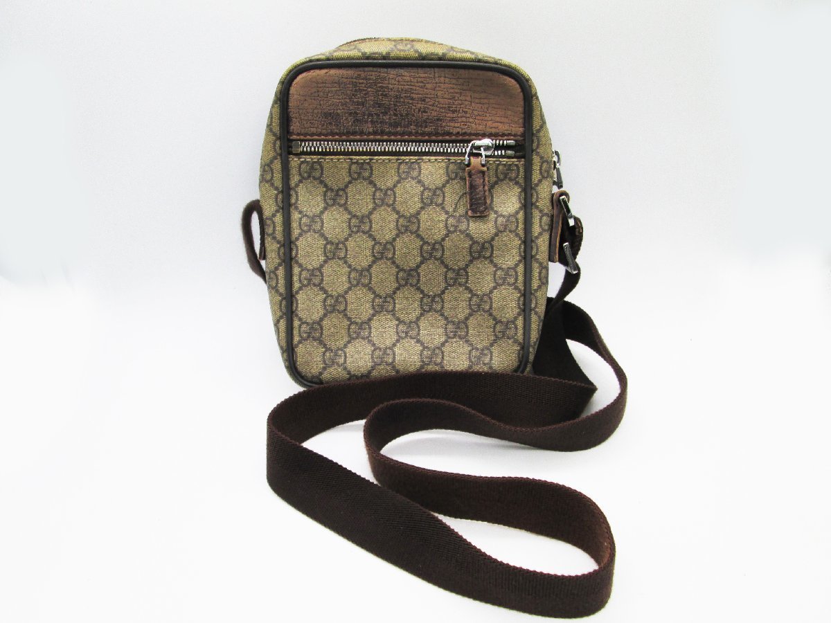 □GUCCI グッチ GGプラス ショルダー バッグ ポシェット ベージュ 