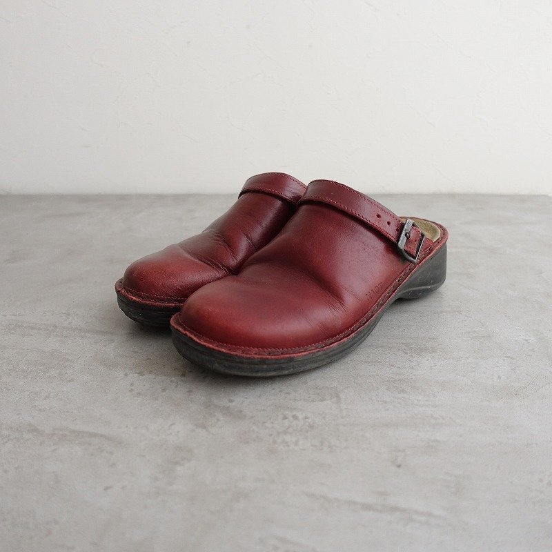 ナオト NAOT *IRIS レザーサボサンダル 37/23.5*赤レッド皮革靴シューズ(sh5-2306-14)【20G32】