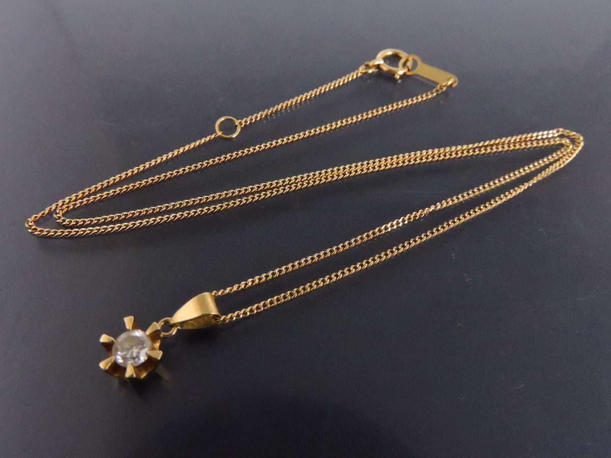 K18YG 金 ダイヤモンド 0.28Ct ネックレス　約2.4ｇ