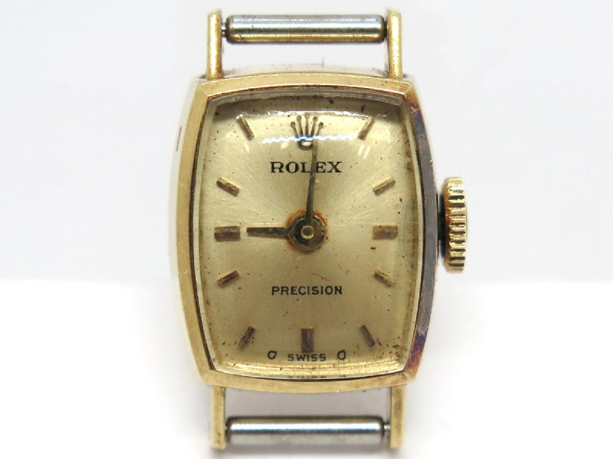 1円 ry ROLEX ロレックス K18YG プレシジョン レディース 手巻き 腕時計 2195 7.4g【時計】【中古】