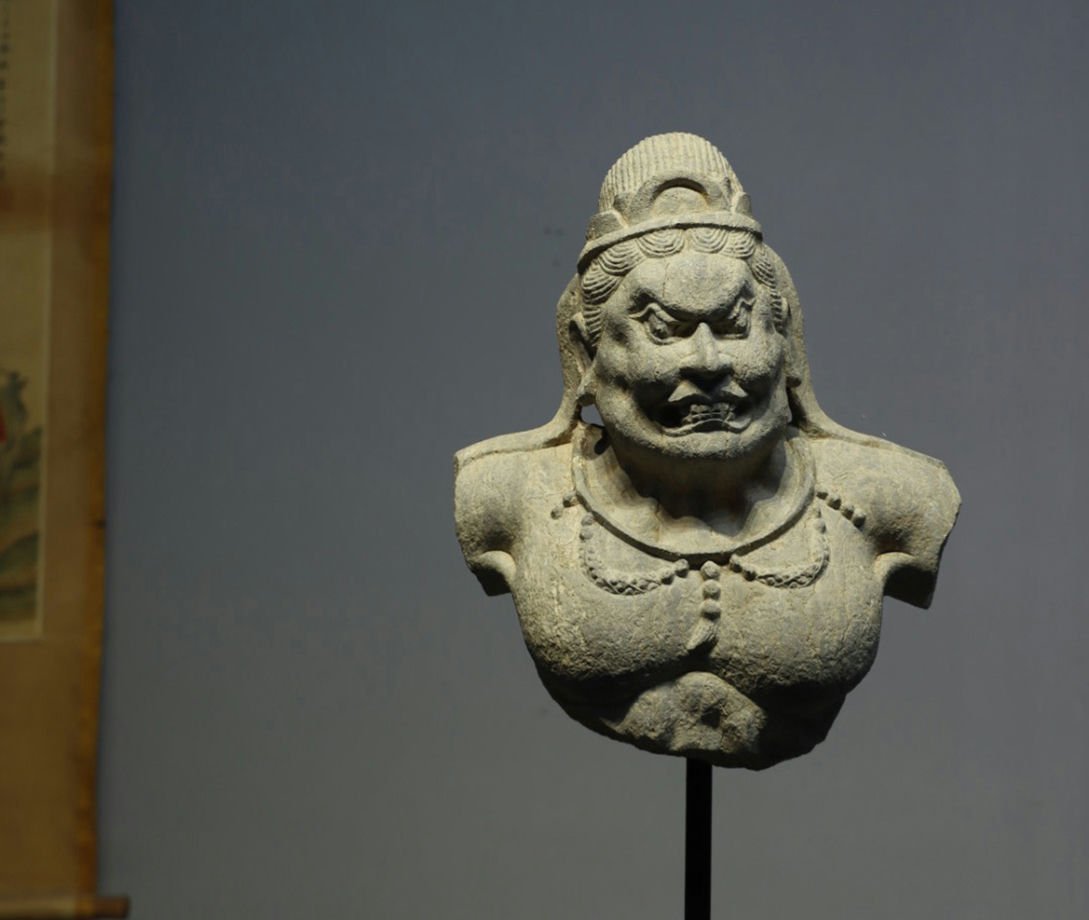 錦間】蔵出し品 R006唐時代 青石 力士造像 青石細密細工・古賞物・古