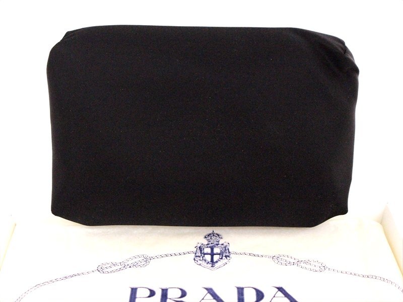 PRADA【プラダ】ティッシュケース☆黒☆ナイロン☆テスート☆三角ロゴ