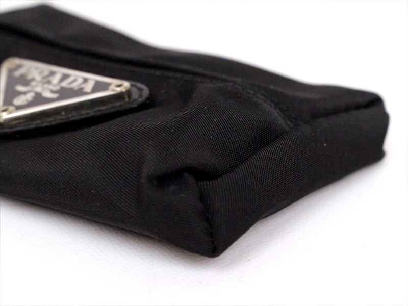 PRADA【プラダ】ティッシュケース☆黒☆ナイロン☆テスート☆三角ロゴ
