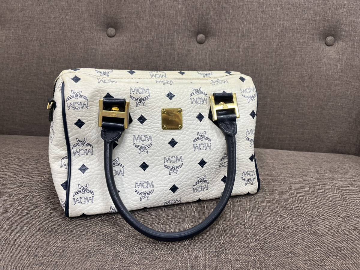 5623】 MCM エムシーエム ロゴ レザー 2WAY ハンドバッグ ショルダー 