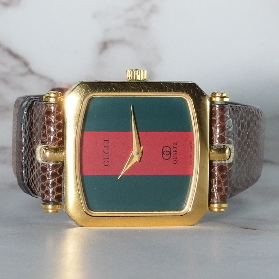 【稼働】新品電池 時計 グッチ シェリーライン レディース クォーツ 新品ベルト GUCCI グッチ レディース 腕時計 シェリーライン クオーツ リザード