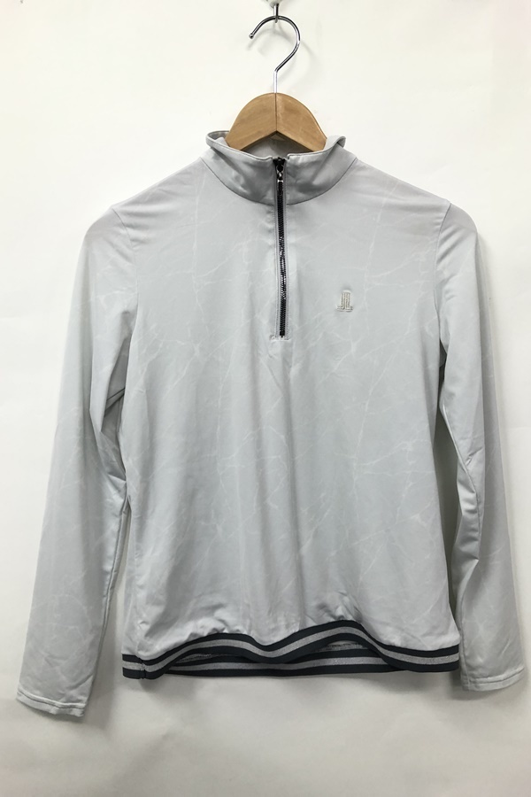 ランバンスポール　長袖　モックネックブラウス ダブルポケット　３８ 送料無料】東京)LANVIN SPORT ランバン スポール ベア天長袖ハイネック