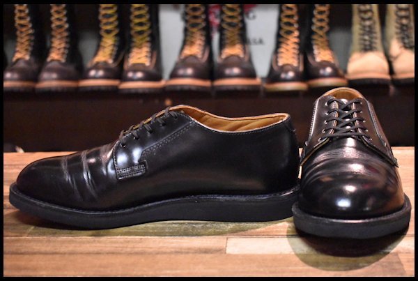 【8D 良品 21年】レッドウィング 101 ポストマン シューズ 黒 ブラック シャパラル 短靴 ローカット 編み上げ ブーツ redwing HOPESMORE