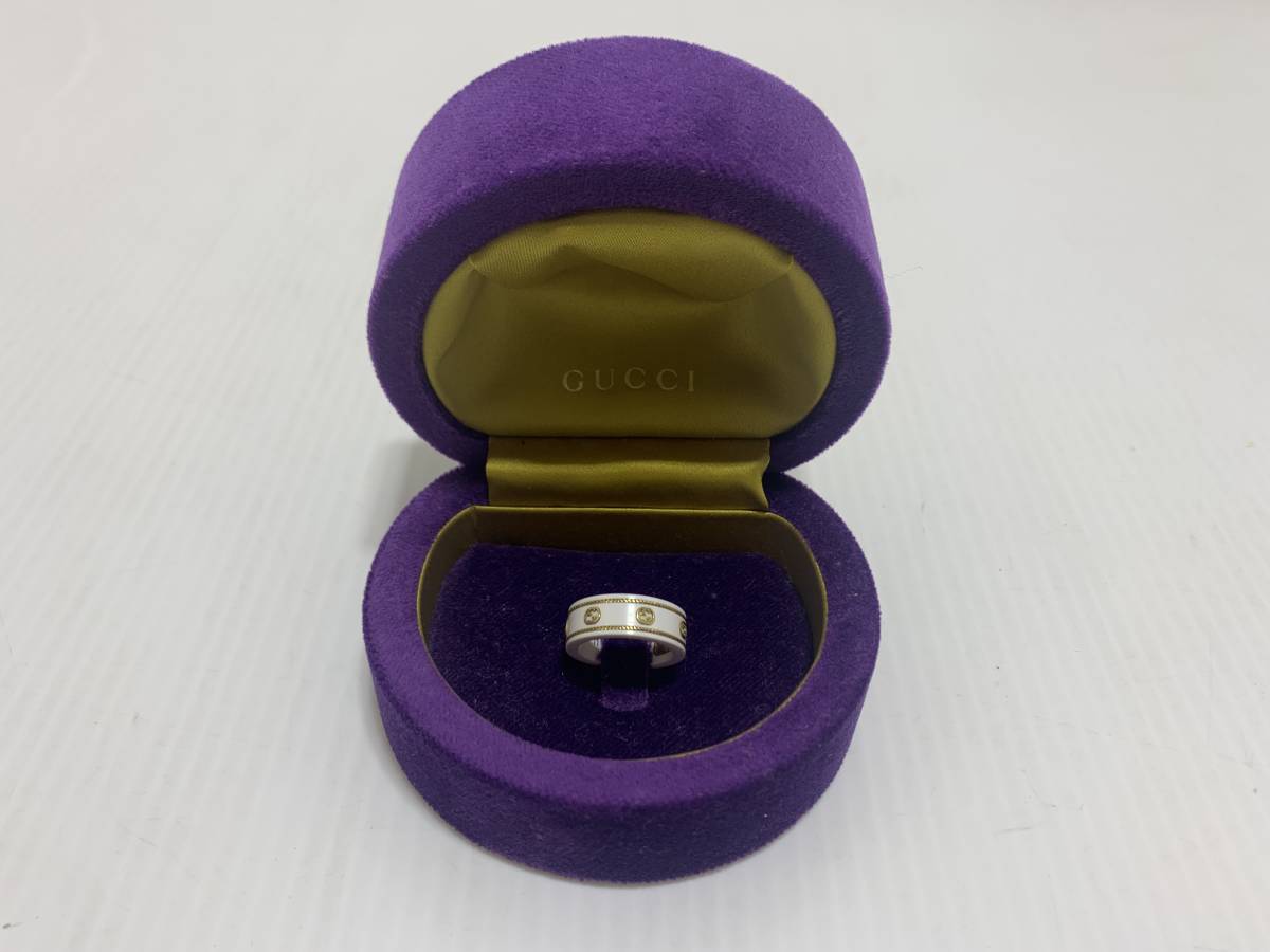 1401◇GUCCI グッチ Au750 アイコン リング 指輪 サイズ：11 ケース有 