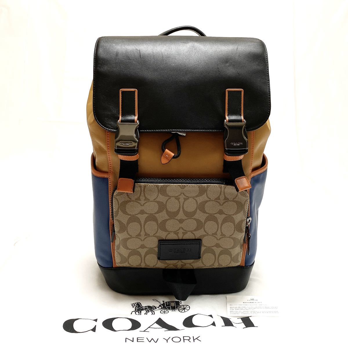 COACH コーチ バックパック リュック バッグ C2722 メンズ PVC×レザー 