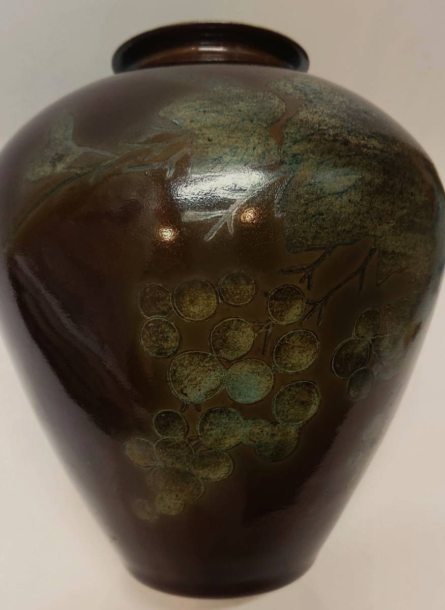 帝室技芸員 三代清風与平作 磁彩画 詩仙図 徳利一対 共箱