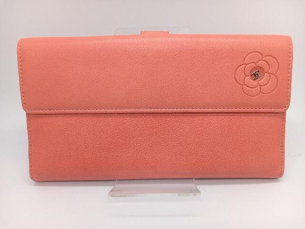 シャネル 財布 カメリア CHANEL 美品 ⭐️美品⭐️CHANEL オレンジ