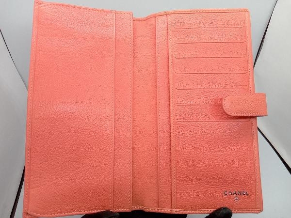 シャネル カメリア 長財布 美品 オレンジ シャネル ココマーク 