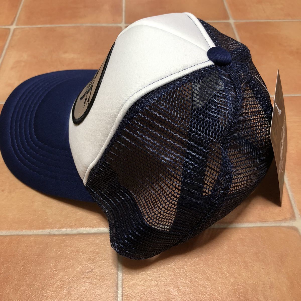 デッドストック ZORLAC メッシュCAP バットロゴ NavyBluexwhite
