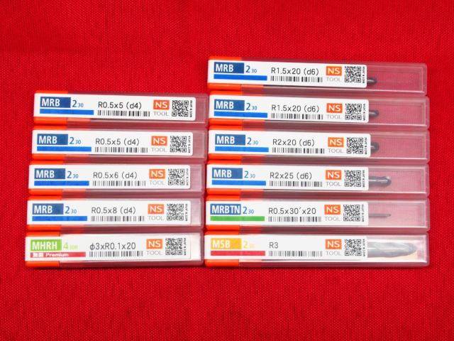 未開封品 日進工具 NS TOOL エンドミル MRB230 R0.5×5(d4) R0.5×8(d4) R1.5×20（d6) R2×20（d6) MSB230など 管理5B0706UL