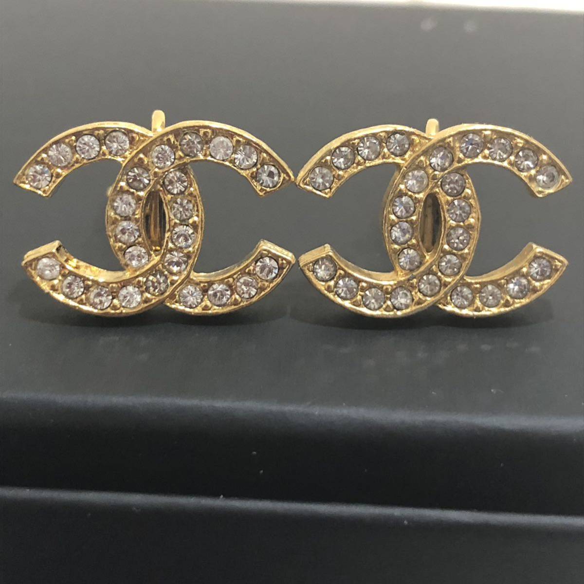 ココマーク イヤリング ラインストーン シャネル CHANEL ゴールド ココ
