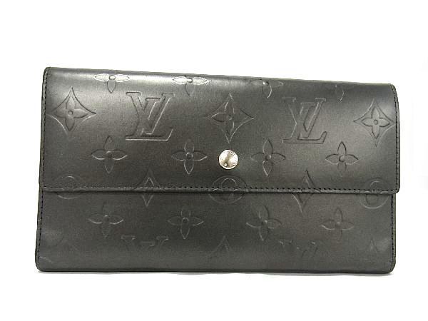 1円 LOUIS VUITTON ルイヴィトン M65102 モノグラムマット ポルトトレゾール インターナショナル 長財布 ウォレット グレー系 BE2040