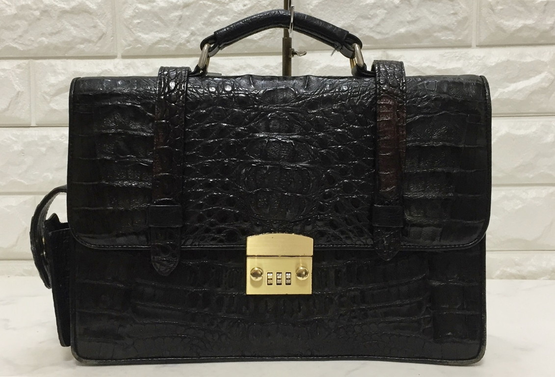 no15580 NB 本革 レザー クロコダイル カイマン フォーマル ハンドバッグ