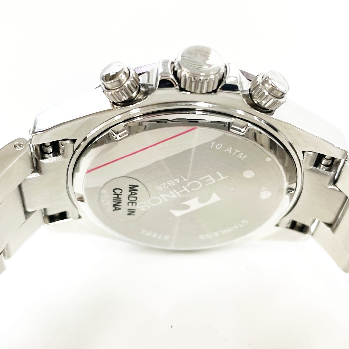 1円スタート】【箱付き】TECHNOS テクノス T4B26 クロノグラフ SS 