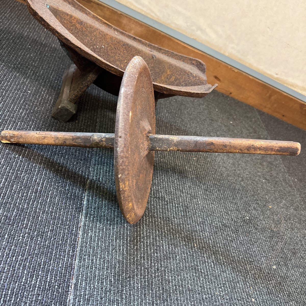 アンティーク 古い薬研 やげん 鉄製 漢方薬 薬草 薬種商 漢方 漢方医