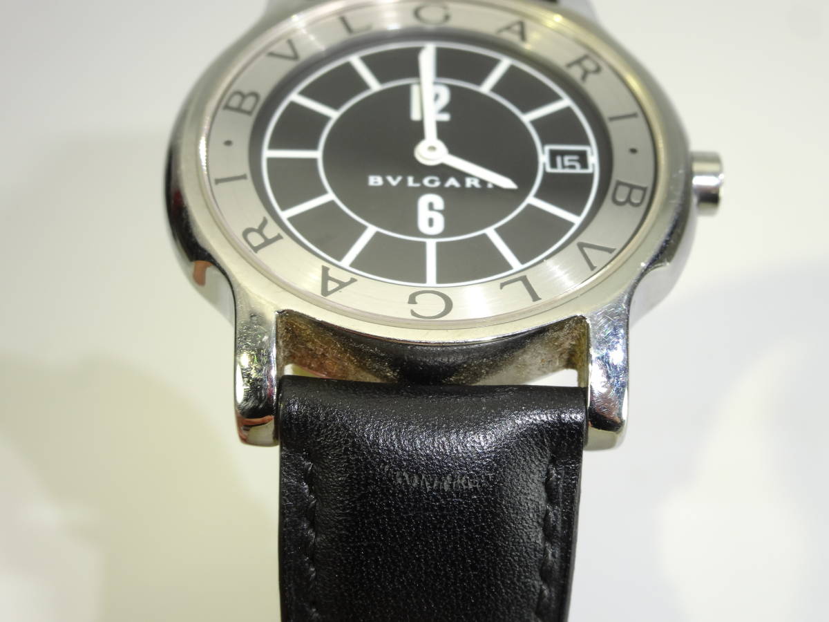 ブルガリ ソロテンポ ST35S BVLGARI メンズ腕時計 黒文字盤 デイト SS 