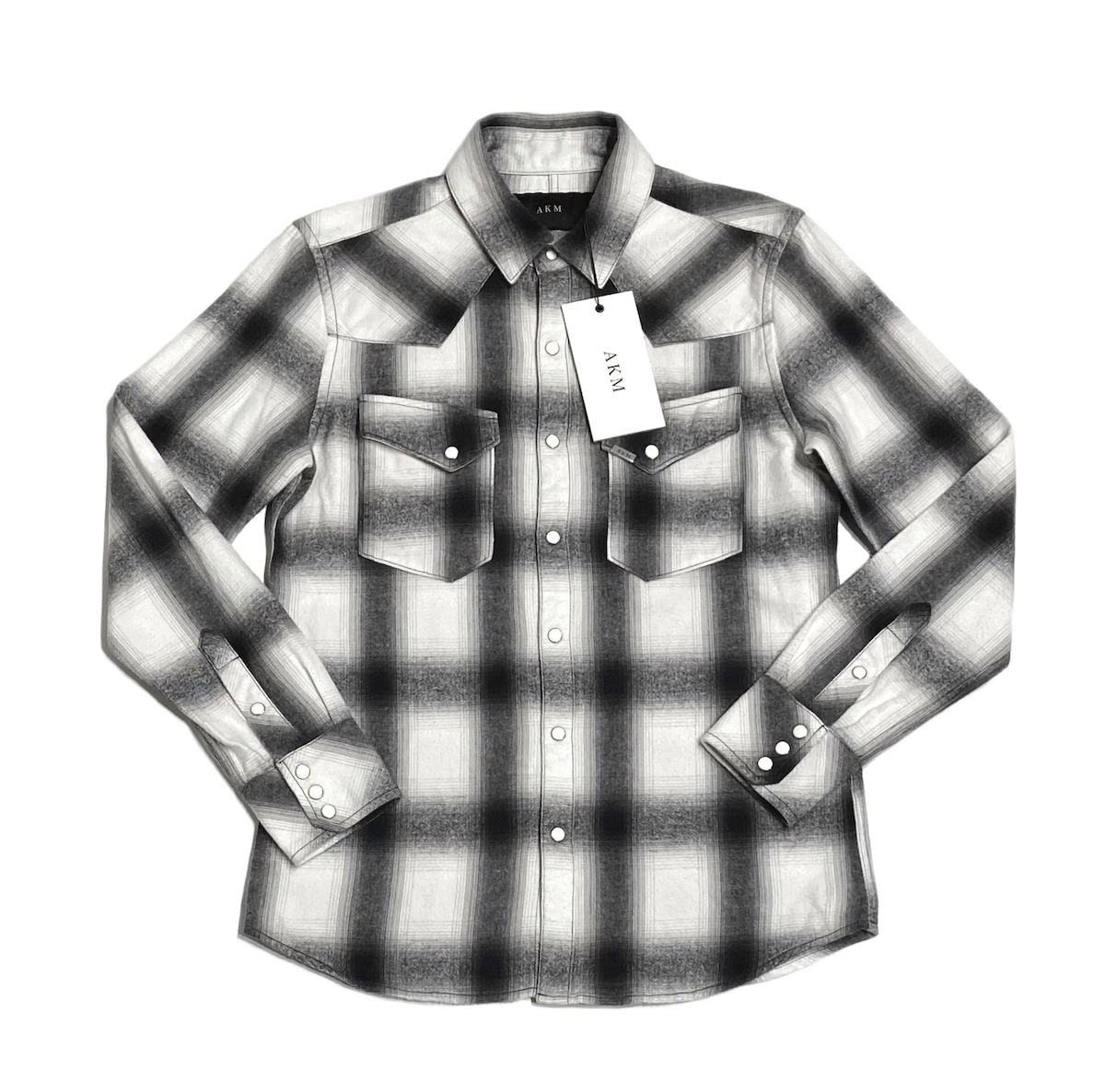 1PIU1UGUALE3 ワッペンチェックシャツ AKM wjk junhashimoto ブルー 2