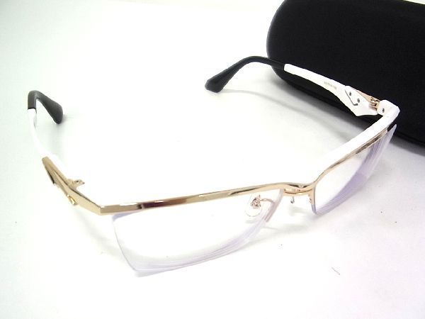 1円 ■美品■ SAMURAI SHO サムライショウ SS-Y322 度入り メガネ 眼鏡 メンズ ホワイト系 AM6918