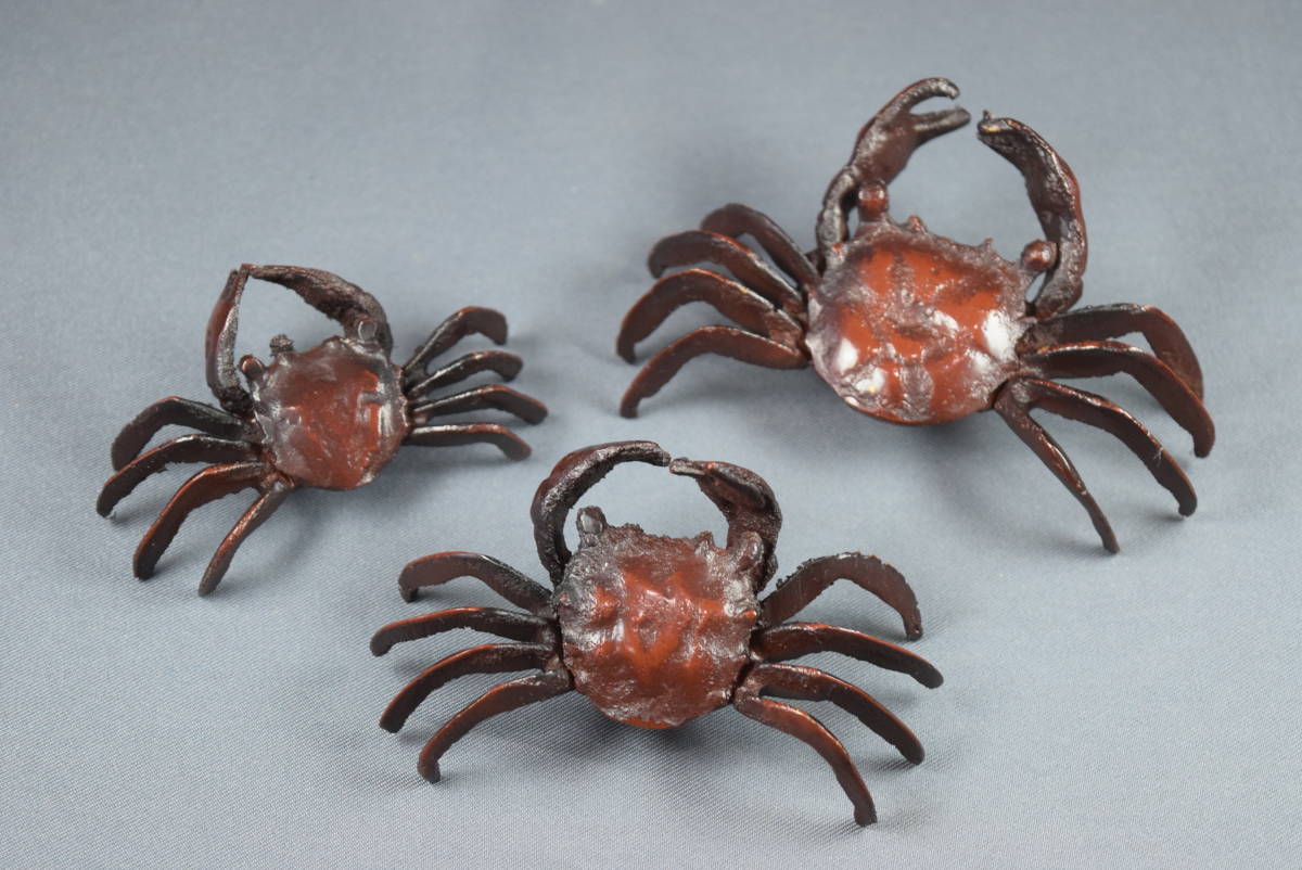 古銅カニ置物 銅製の蟹 カニ 蟹置物(特大型) 銅製 蟹 カニ インテリア 置物