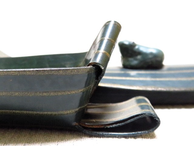 茶道具 乾漆 笹舟 香合 中川正斎 共箱 漆芸 夏 川遊び 茶会 稽古 さ