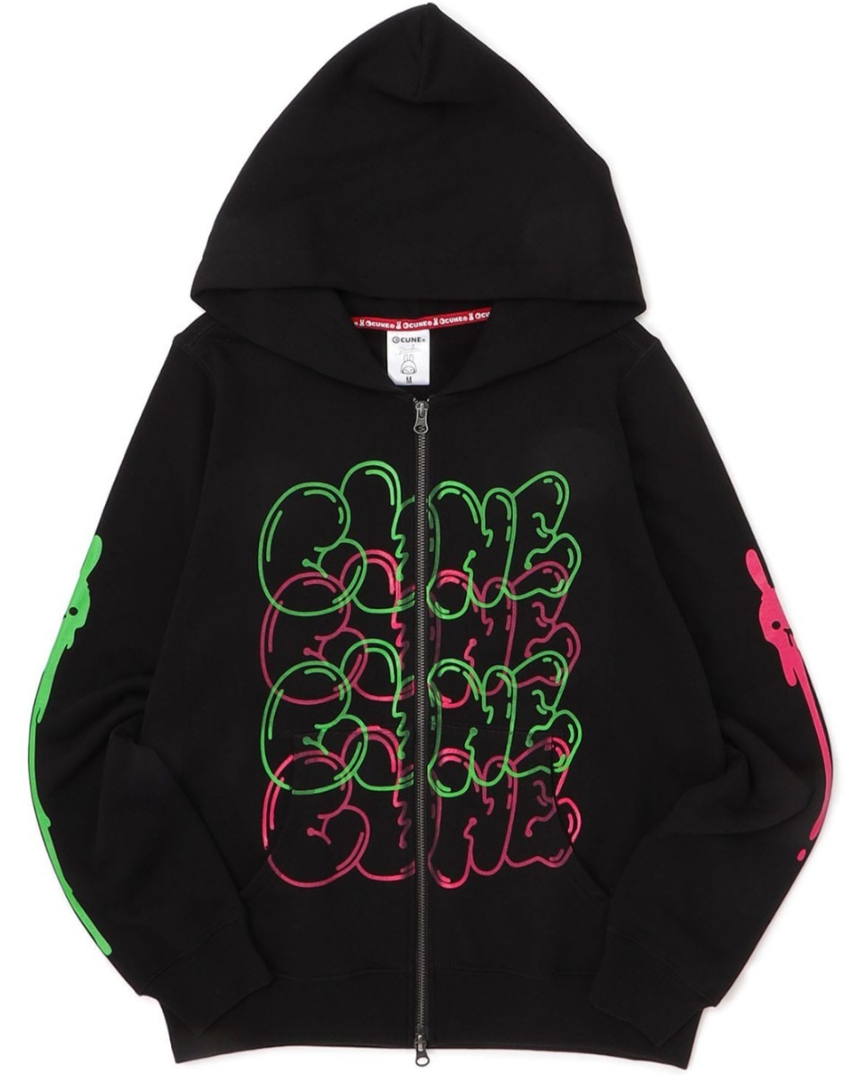 CUNE PARKA ZIP プリント ジップパーカー スウェット XL うさぎ