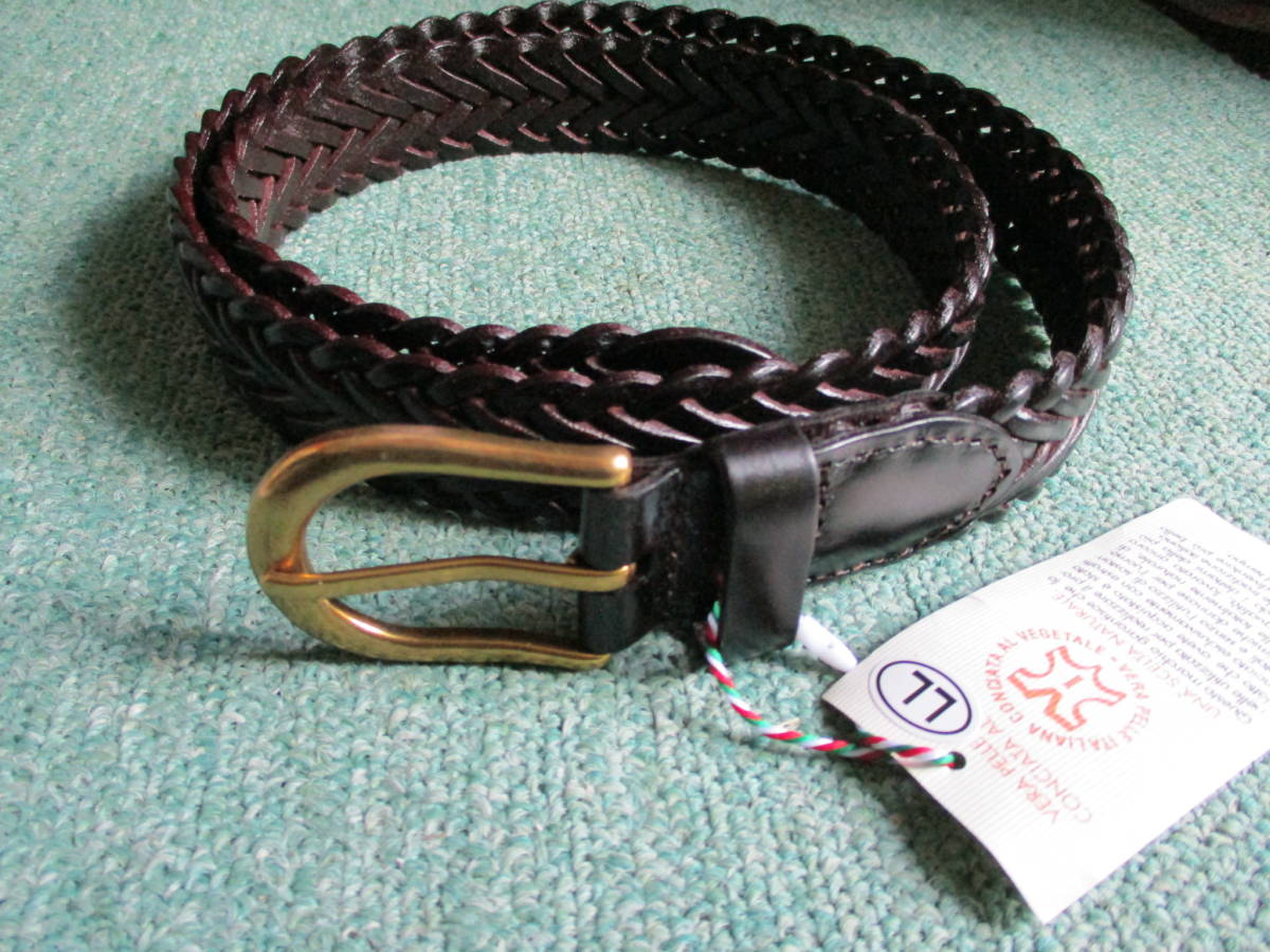 BEAMSメッシュベルト＊長さ109，5cm＊幅3ｃｍ＊カジュアルベルト[濃茶]ワンサイズ