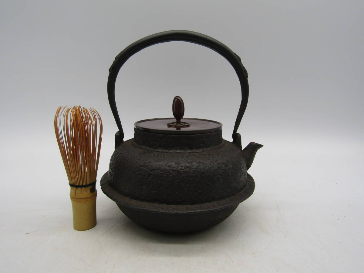 鉄瓶 煎茶道具 時代 茶道具 Yahoo!オークション 斑紫銅蓋 | 釜師造 極上品