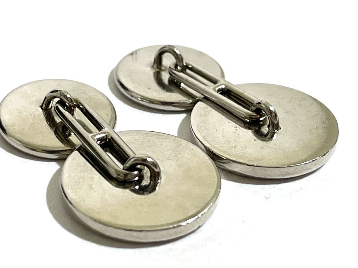 HERMES エルメス レザー セリエ カフス カフスボタン シルバー