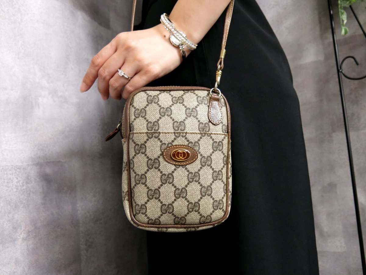 ○超美品○GUCCI オールド グッチ○GGスプリーム○PVC カーフ レザー 
