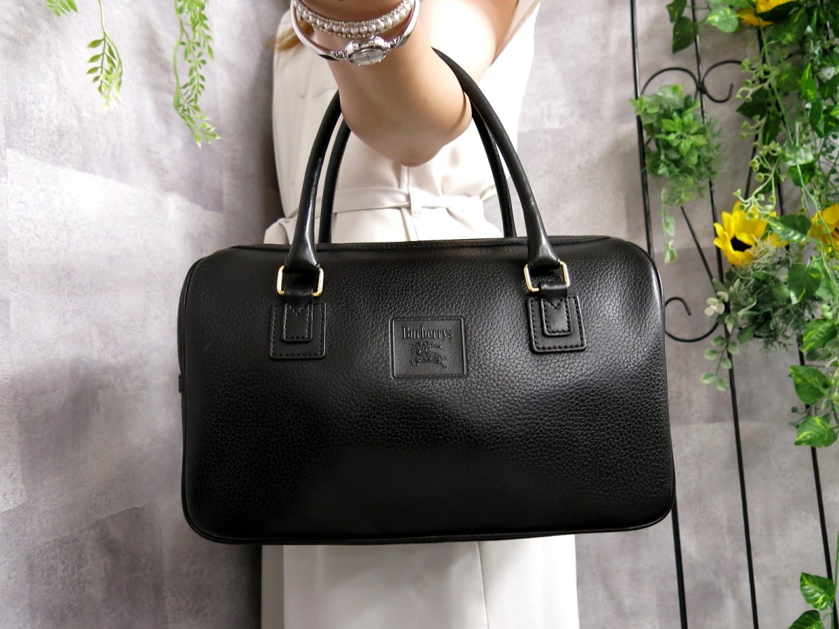 美品 バーバリー BURBERRY ミニボストンバッグ ハンドバッグ ○超美品 