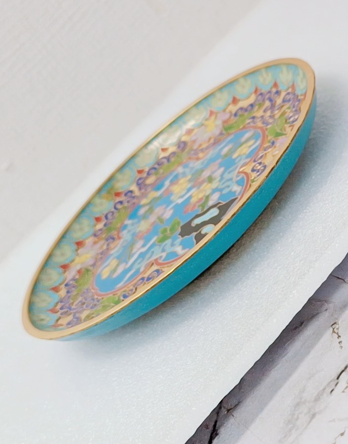 NN0808 069 中古 骨董品 中国 七宝焼き 茶器セット 金彩花柄 急須