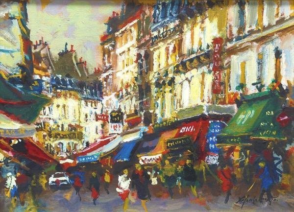 【真作】絵画　油彩3号　コンコルドの広場　都市風景画　軽やかな筆致　W190 真作】【WISH】山本彪一「パリ風景 モンマルトルにて」油彩 4号 ◇色彩