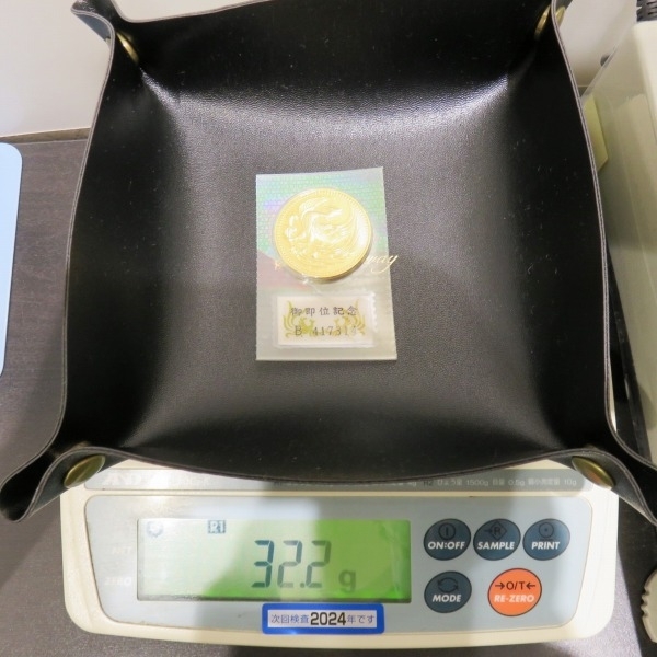 1円～最落なし 天皇陛下御即位記念 10万円金貨 K24 純金 30g 平成2年