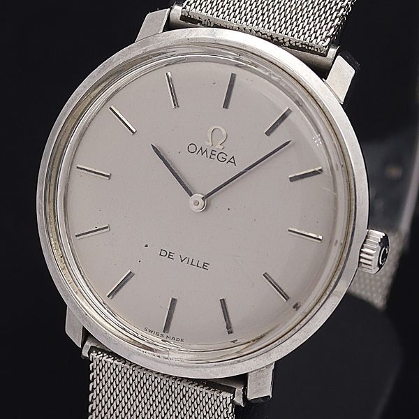 オメガ デビル OMEGA ラウンド 手巻き DE シルバー文字盤 VILLE 腕時計