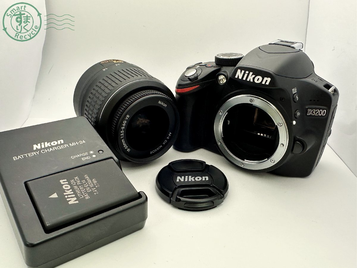 07522520　▼1円スタート★Nikon ニコン D3200 AF-S DX NIKKOR 18-55mm 1:3.5-5.6G VR デジタル一眼 バッテリー 充電器付き 通電確認済