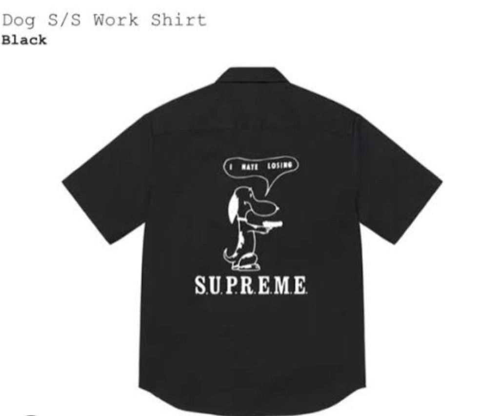 ★ＸＬ★【希少 】Supreme21SS Dog S/S Work Shirt【XL】BLACK黒【レア品】即完売【極品】☆デカサイズ☆