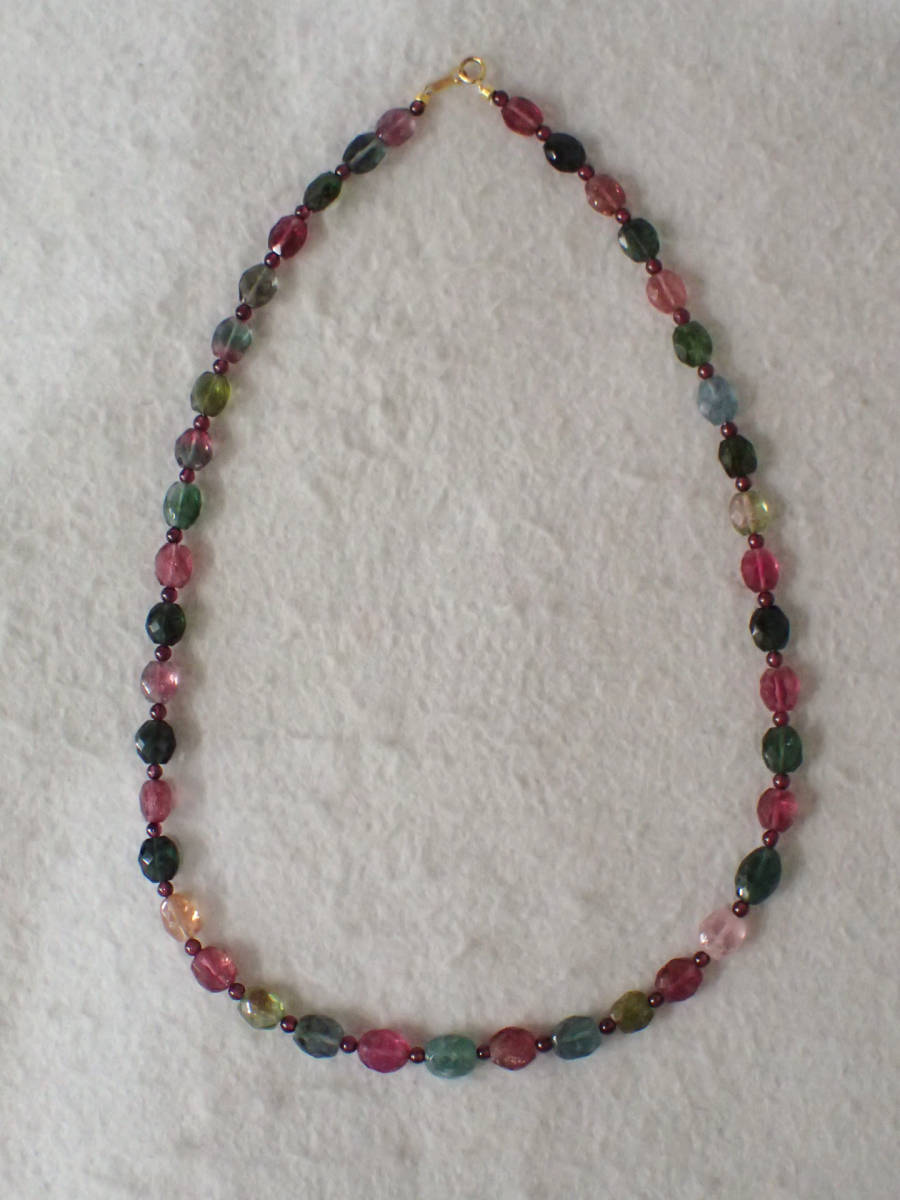 4★トルマリン　ネックレス　k18金具　50cm　26.6g